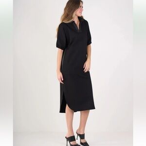 Emily McCarthy Women’s Black Ponte Poppy Caftan Dress Sz Medium